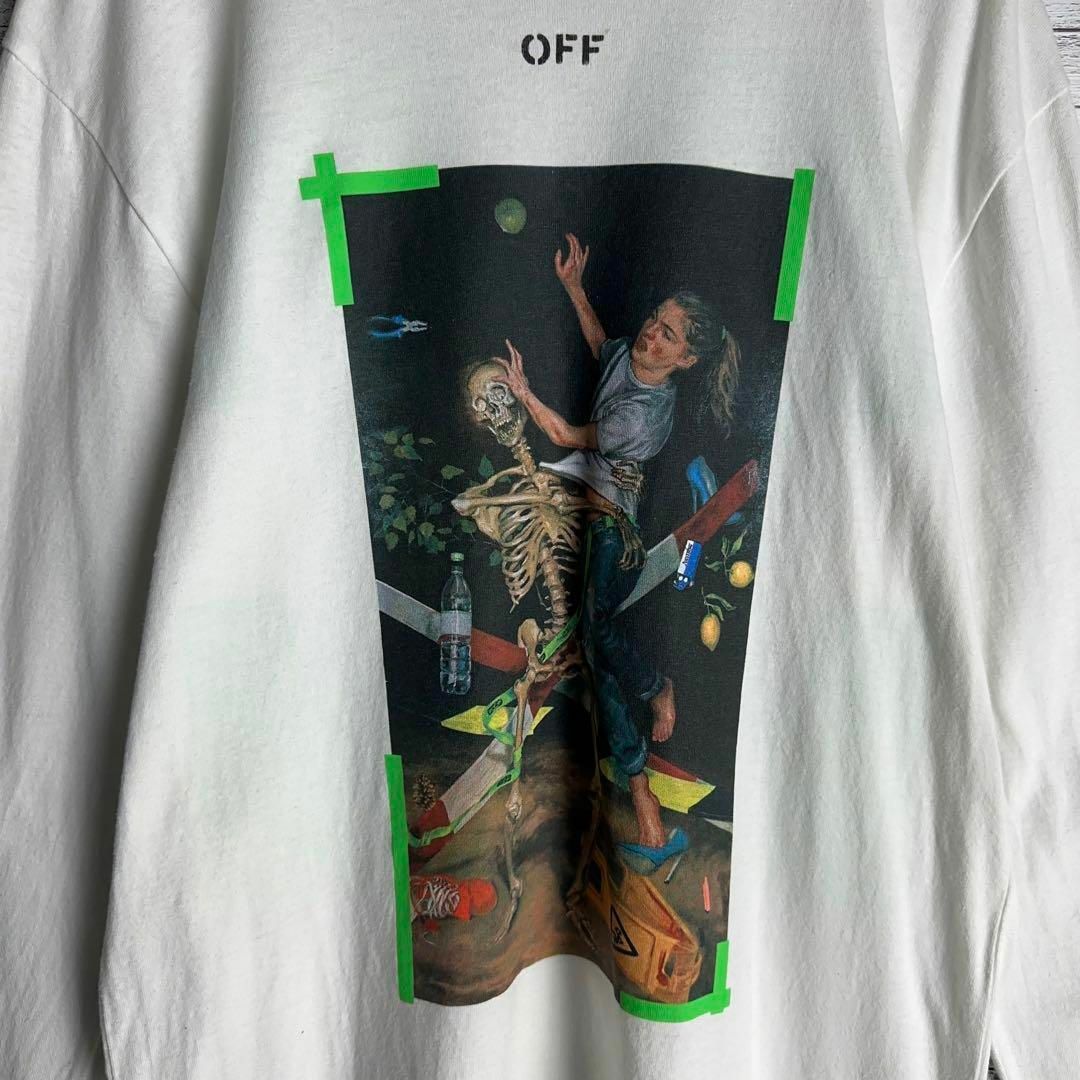 OFF-WHITE(オフホワイト)の9157【正規品確認済み】オフホワイト☆両面プリント長袖tシャツ　入手困難 メンズのトップス(Tシャツ/カットソー(七分/長袖))の商品写真