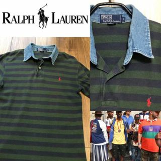 POLO RALPH LAUREN - 【激安早い者勝ち】ポロ ラルフローレン デニム衿ボーダーポロシャツ