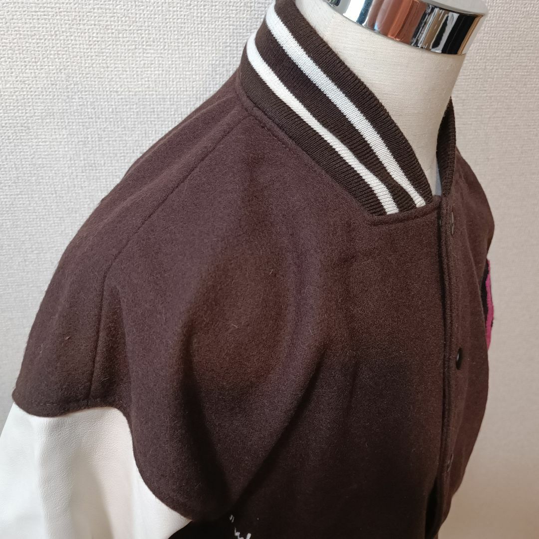 プリーチ(PREACH) ウール×レザー オーバーサイズブルゾン 白 プリーチ(PREACH) ウール×レザー オーバーサイズブルゾン 白