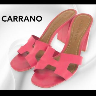 CARRANO - CARRANO  カラーノ  ミュール ヒールサンダル 8.5cm ピンク .