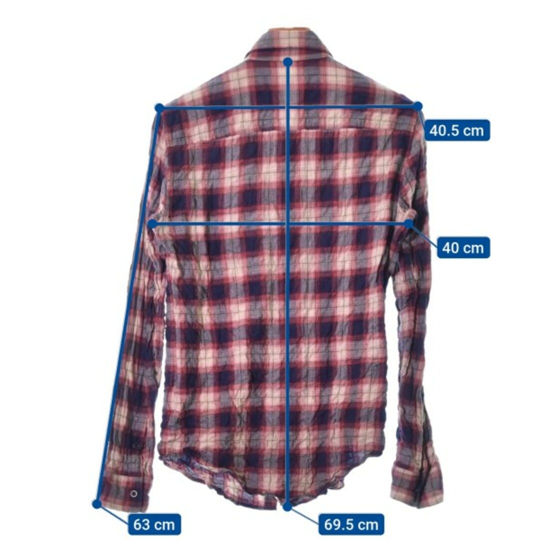 ato(アトウ)のato アトウ カジュアルシャツ 46(M位) 赤x紺xアイボリー系(チェック) 【古着】【中古】 メンズのトップス(シャツ)の商品写真
