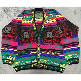 coogi マルチカラー3Dニットカーディガン