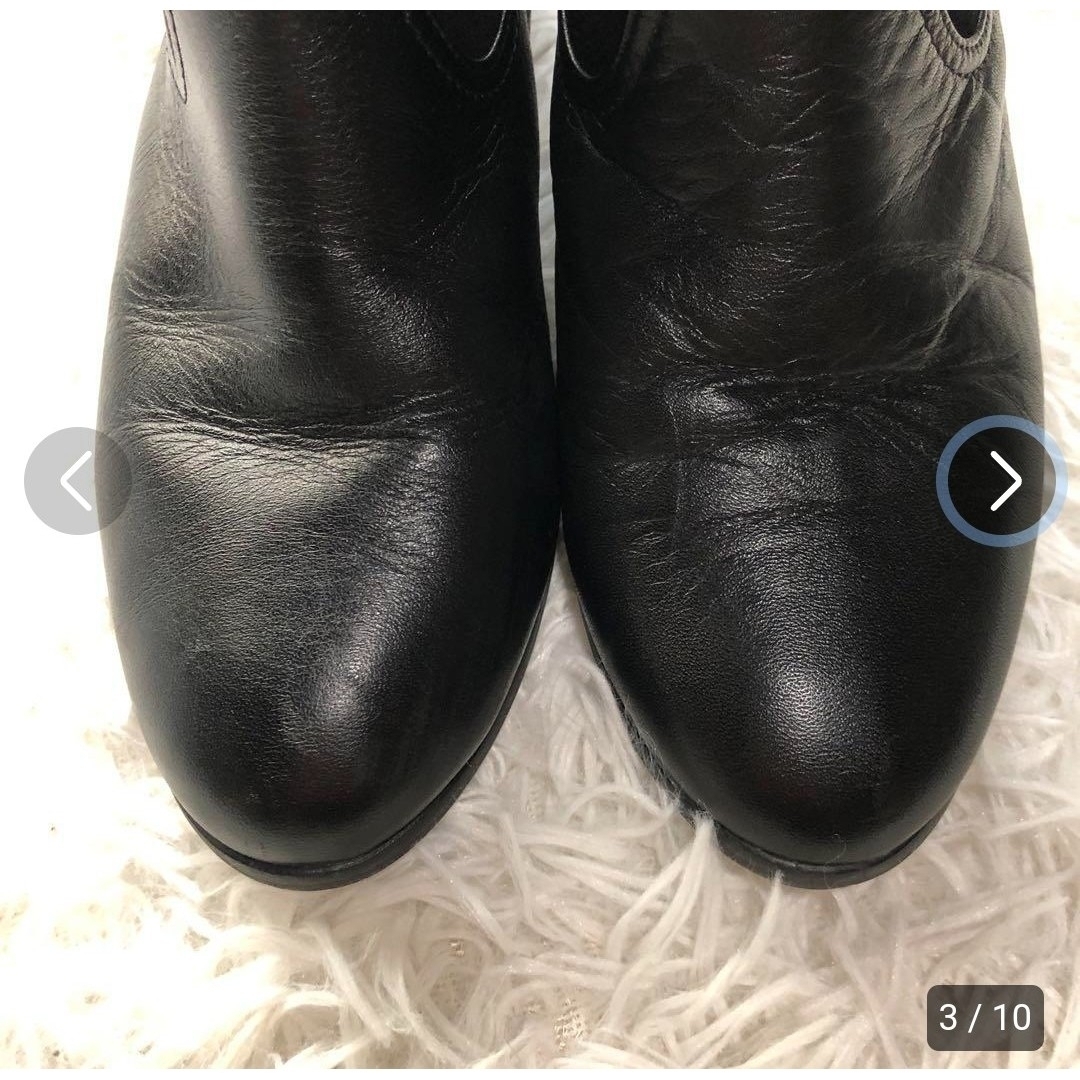 DIANA(ダイアナ)のダイアナ　ショートブーツ　ボア　ブラック　黒　レザー　24cm　現品限り レディースの靴/シューズ(ブーツ)の商品写真