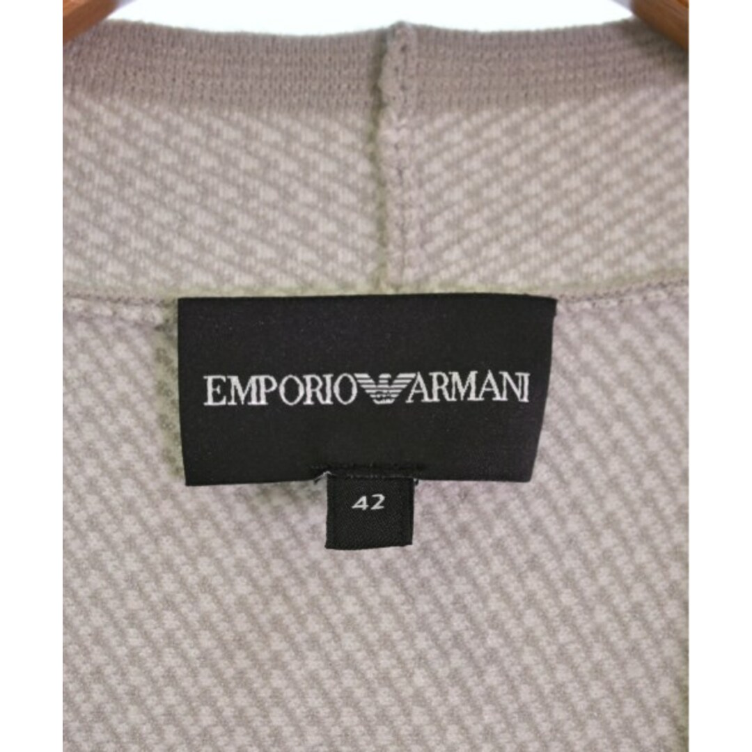 Emporio Armani(エンポリオアルマーニ)のEMPORIO ARMANI ワンピース 42(M位) グレーx白(総柄) 【古着】【中古】 レディースのワンピース(ひざ丈ワンピース)の商品写真