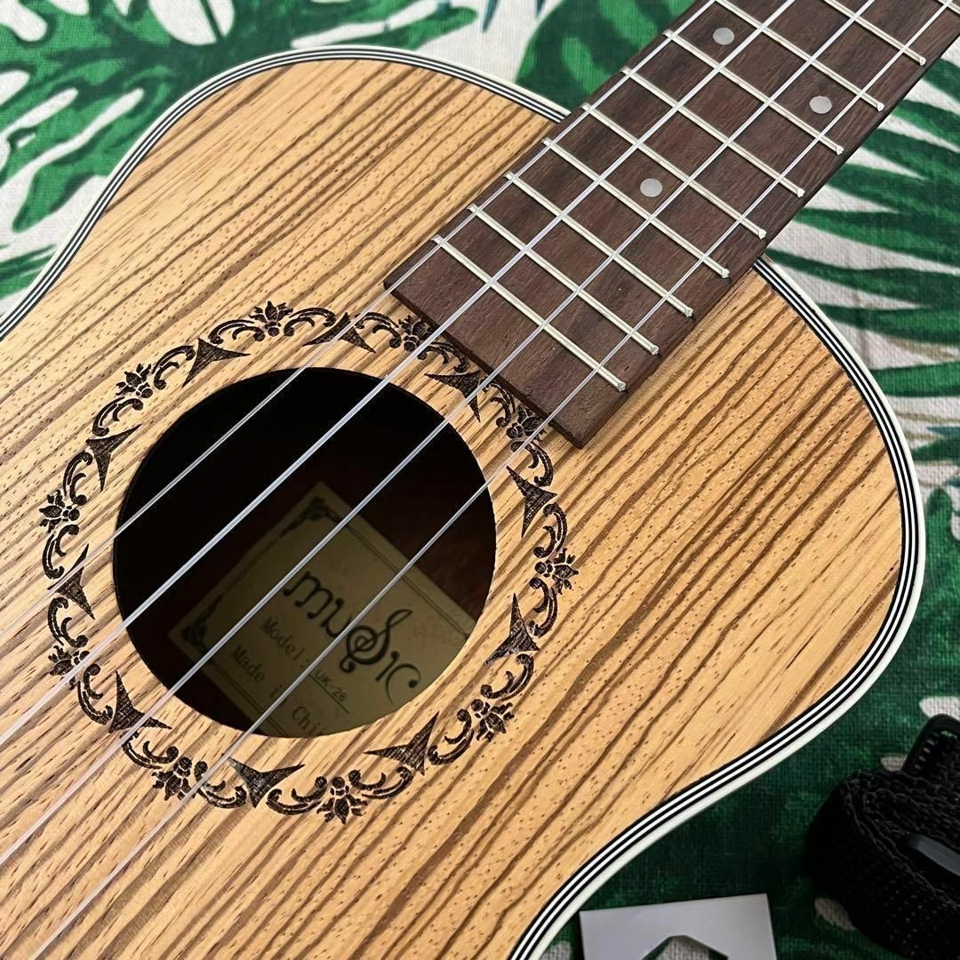 【music ukulele】ゼブラウッドのエレキ・テナーウクレレ【入門セット】 楽器のウクレレ(テナーウクレレ)の商品写真