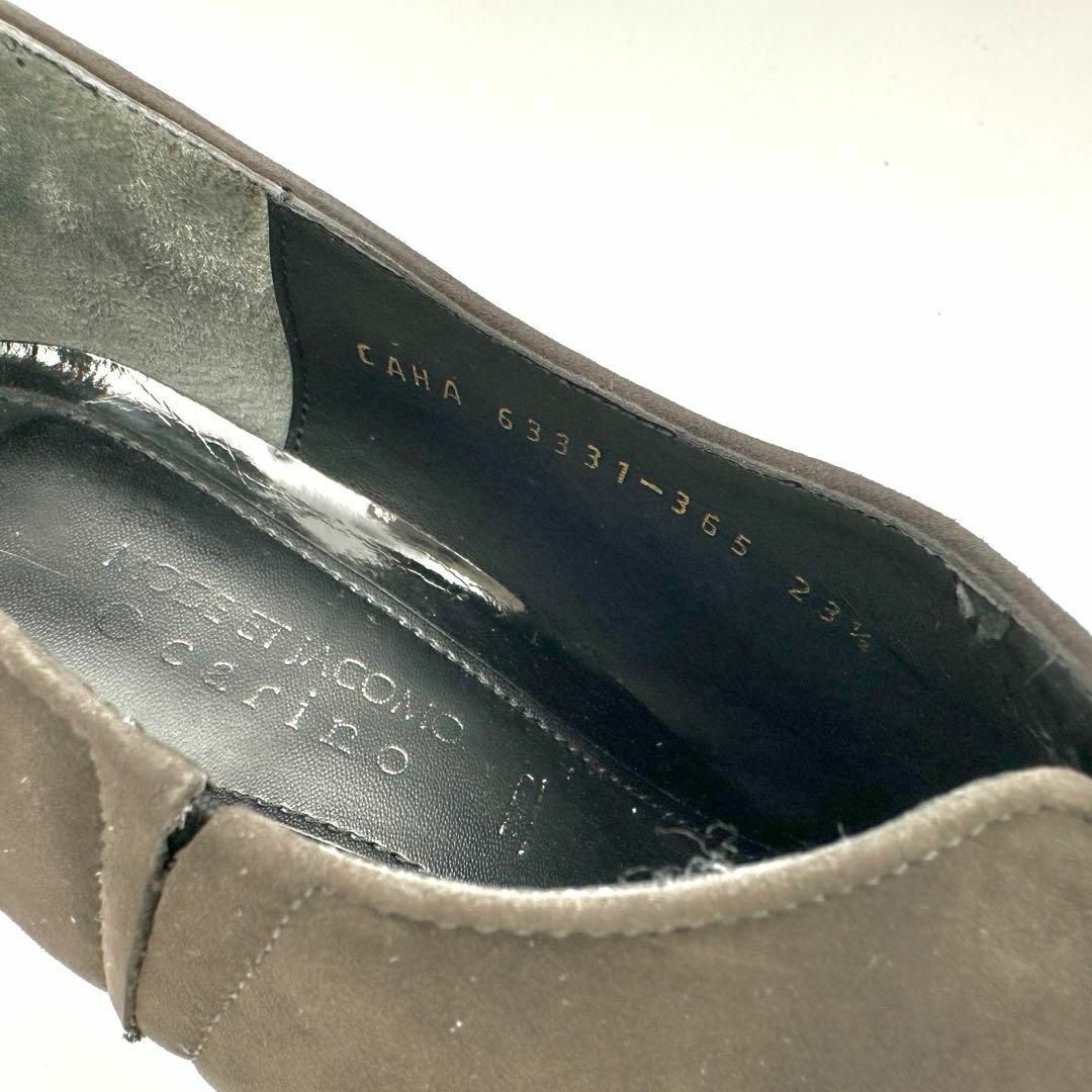carino カリーノ ショートブーツ ブーティ スエード ダークグレー レディースの靴/シューズ(ブーツ)の商品写真