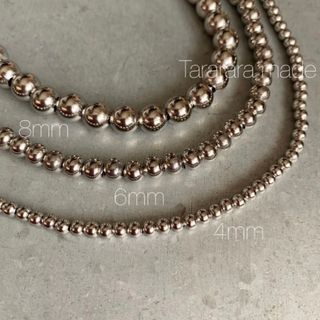 ●handmadeステンレスballネックレスS4mm●金属アレルギー対応(ネックレス)