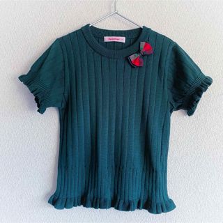 ファミリア(familiar)の美品 familiar 日本製 半袖 ニット ファミリアチェック 春夏服 140(ニット)