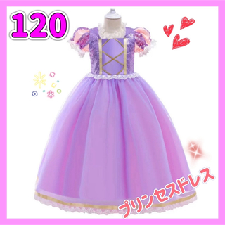 120 プリンセス　ドレス　プリンセスドレス　コスプレ　キッズ　キッズドレス　紫(ドレス/フォーマル)