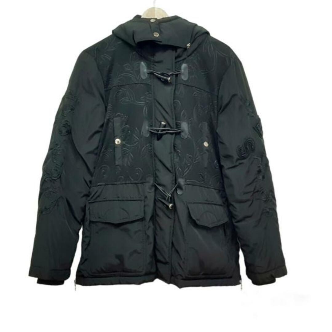 Desigual(デシグアル) ダッフルコート サイズ40 XL レディース美品 - 黒 長袖/ビーズ/刺繍/中綿/冬