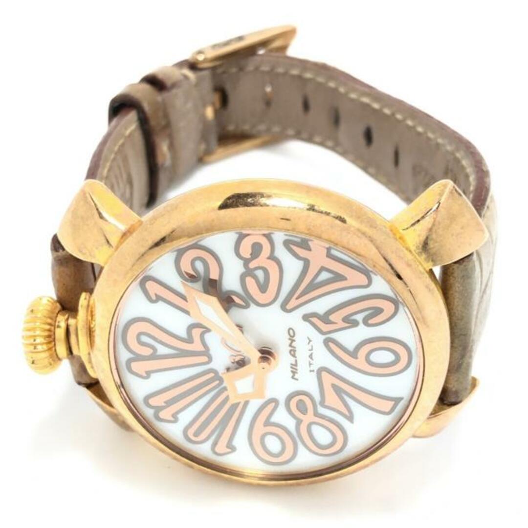 100％本物である商品 GAGA MILANO(ガガミラノ) 腕時計 マヌアーレ40 ボーイズ アイボリー