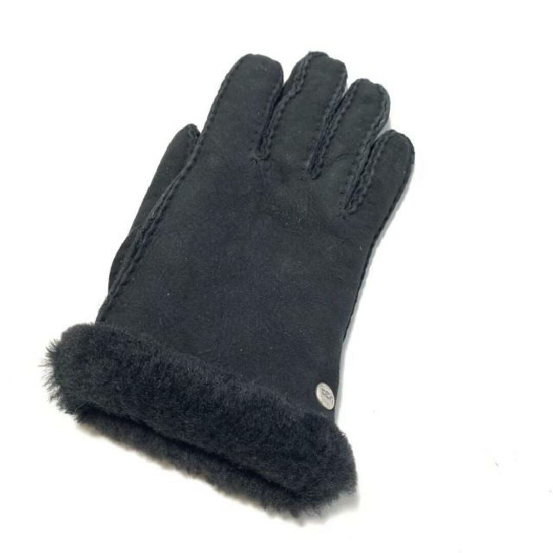 UGG(アグ)のUGG(アグ) 手袋 レディース - 黒 ムートン レディースのファッション小物(手袋)の商品写真