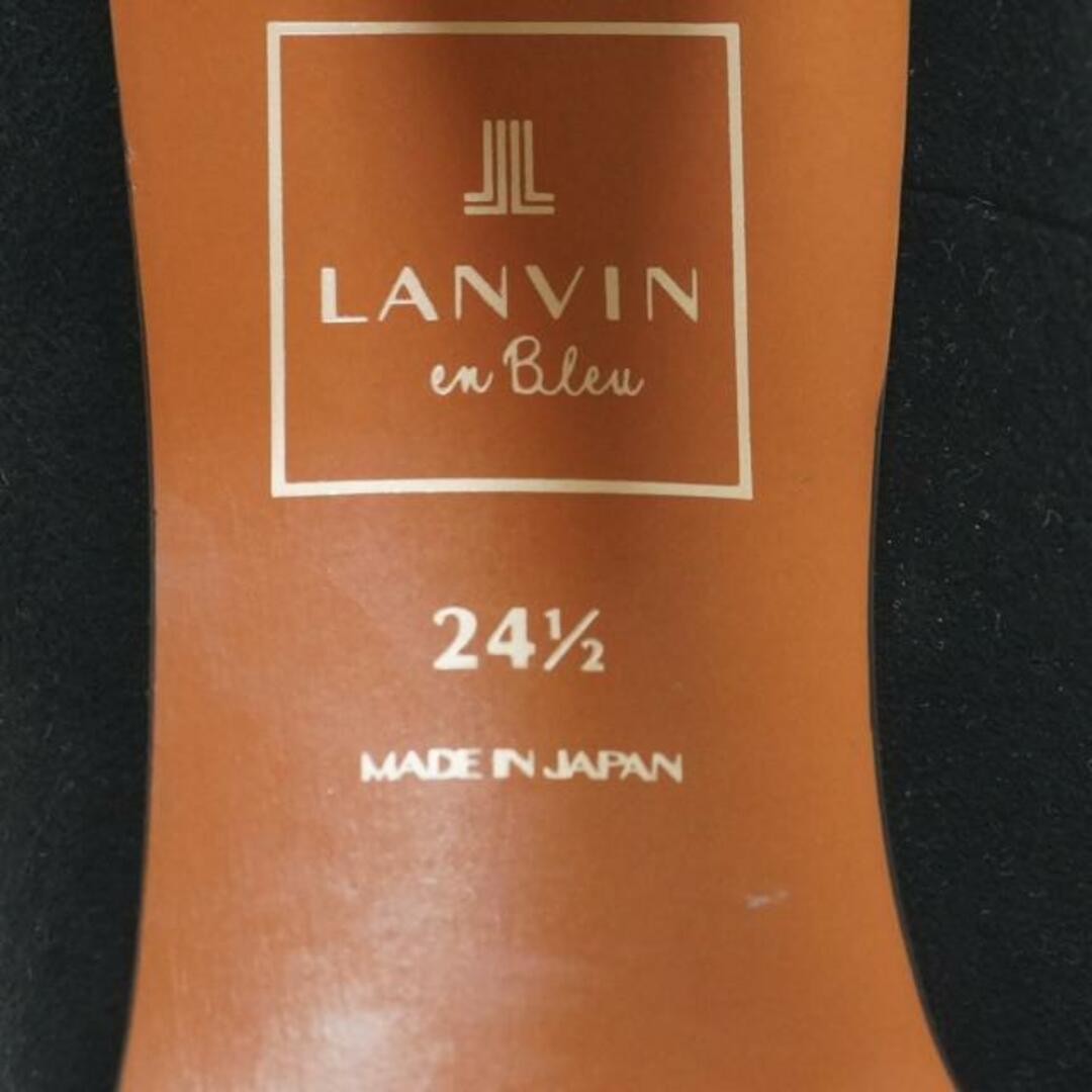 LANVIN en Bleu(ランバンオンブルー)のLANVIN en Bleu(ランバンオンブルー) パンプス 24 1/2 レディース - 黒 アウトソール張替済 スエード レディースの靴/シューズ(ハイヒール/パンプス)の商品写真