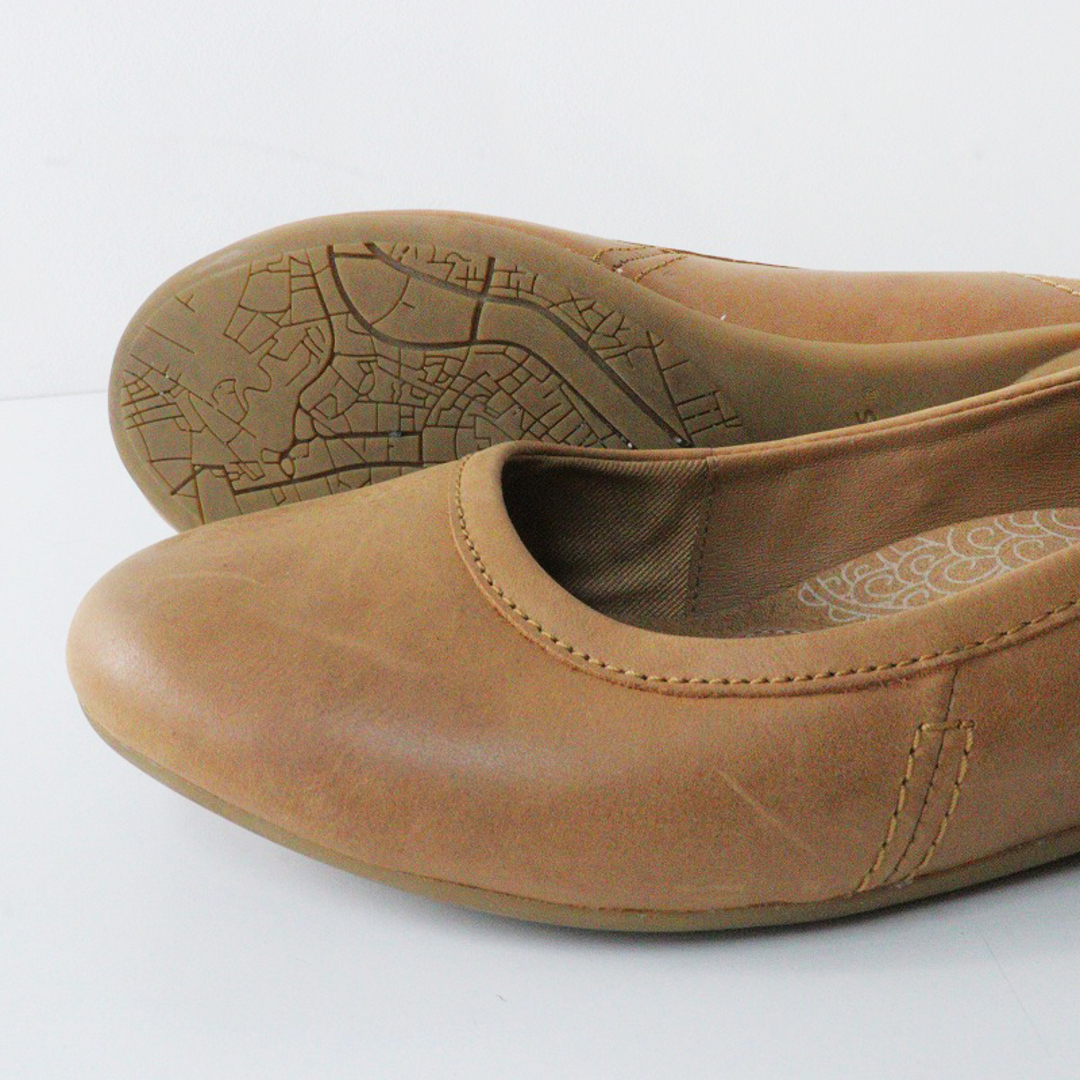 Clarks(クラークス)のクラークス Clarks レザーフラットシューズ 4/キャメル 23cm パンプス【2400013728300】 レディースの靴/シューズ(ハイヒール/パンプス)の商品写真