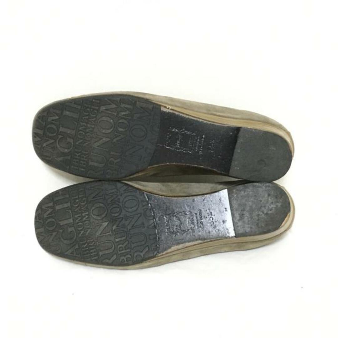 BRUNOMAGLI(ブルーノマリ)のBRUNOMAGLI(ブルーノマリ) パンプス 35 1/2 レディース - グレー×カーキ ウェッジソール スエード×エナメル（レザー） レディースの靴/シューズ(ハイヒール/パンプス)の商品写真