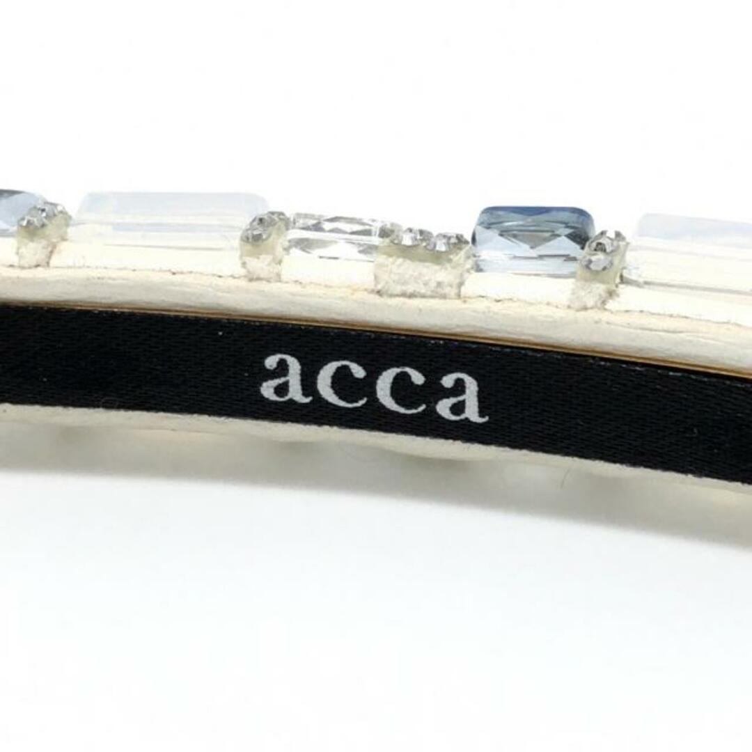 acca - acca(アッカ) バレッタ - レザー×ラインストーン 白×クリア 