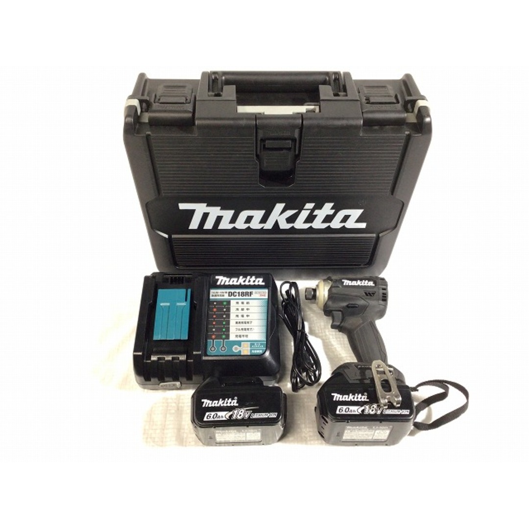 Makita(マキタ)の☆比較的綺麗☆makita マキタ 18V 充電式インパクトドライバー TD171DRGXB 黒/ブラック バッテリー2個(6.0Ah) 充電器 ケース付 86339 自動車/バイクのバイク(工具)の商品写真