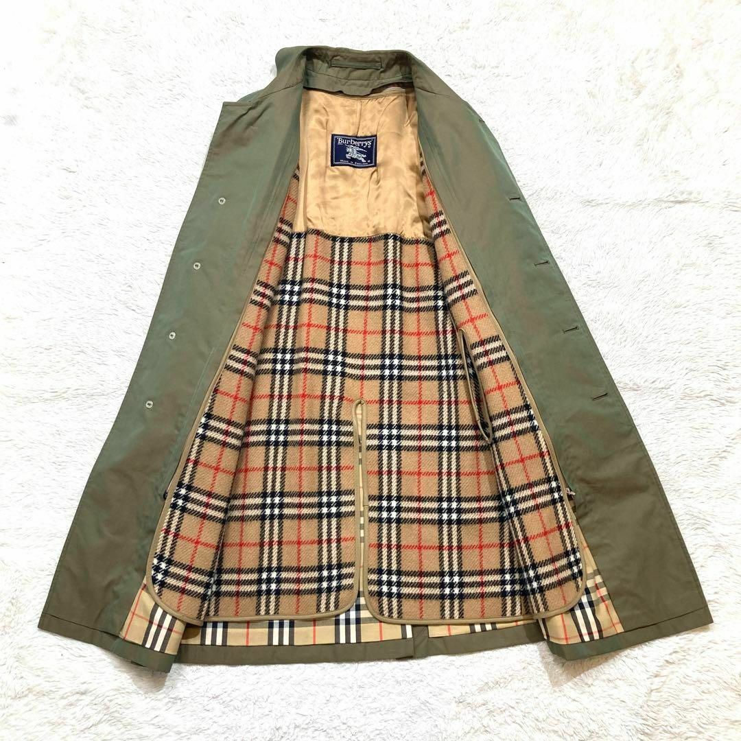 BURBERRY(バーバリー)の【極美品】バーバリー ステンカラーコート 玉虫色 ノバチェック ライナー M相当 メンズのジャケット/アウター(ステンカラーコート)の商品写真