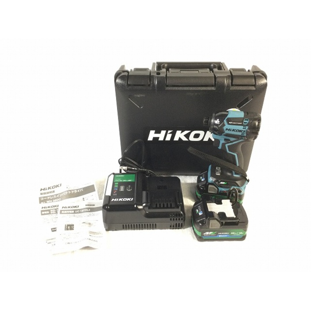 日立(ヒタチ)の☆未使用☆HiKOKI ハイコーキ 36V コードレスインパクトドライバー WH36DC(2XPSZ)(CB) セームブルー バッテリー2個 充電器 ケース 86314 自動車/バイクのバイク(工具)の商品写真