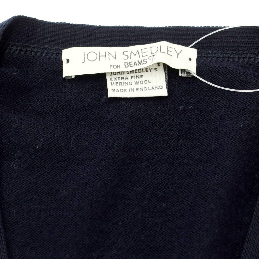 JOHN SMEDLEY(ジョンスメドレー)の【中古】ジョンスメドレー JOHN SMEDLEY BEAMS F別注 ハイゲージウール ニットカーディガン ネイビー【サイズXS】【メンズ】 メンズのトップス(カーディガン)の商品写真