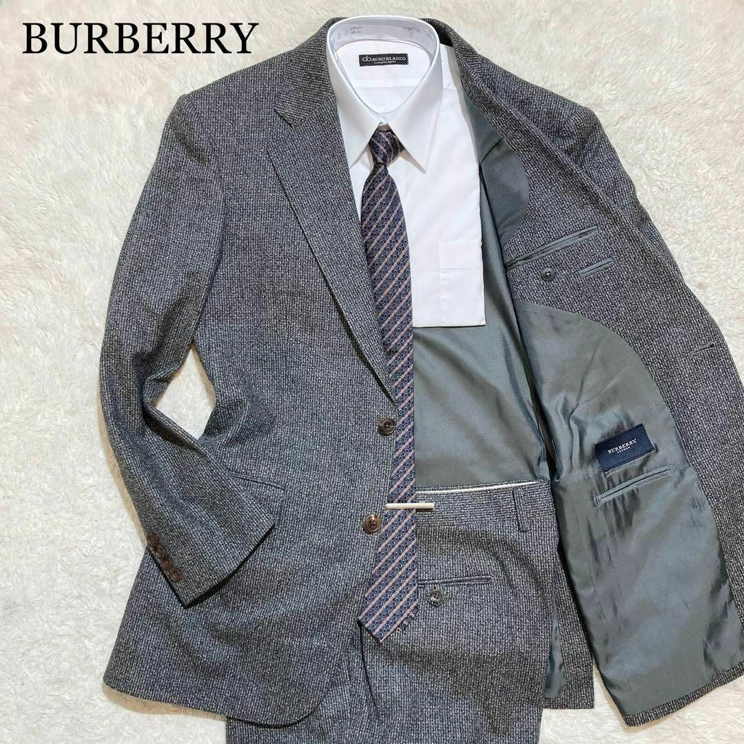 BURBERRY(バーバリー)の【未使用級】バーバリーロンドン スーツ ツイード MIXカラー グレー A6 L メンズのスーツ(セットアップ)の商品写真