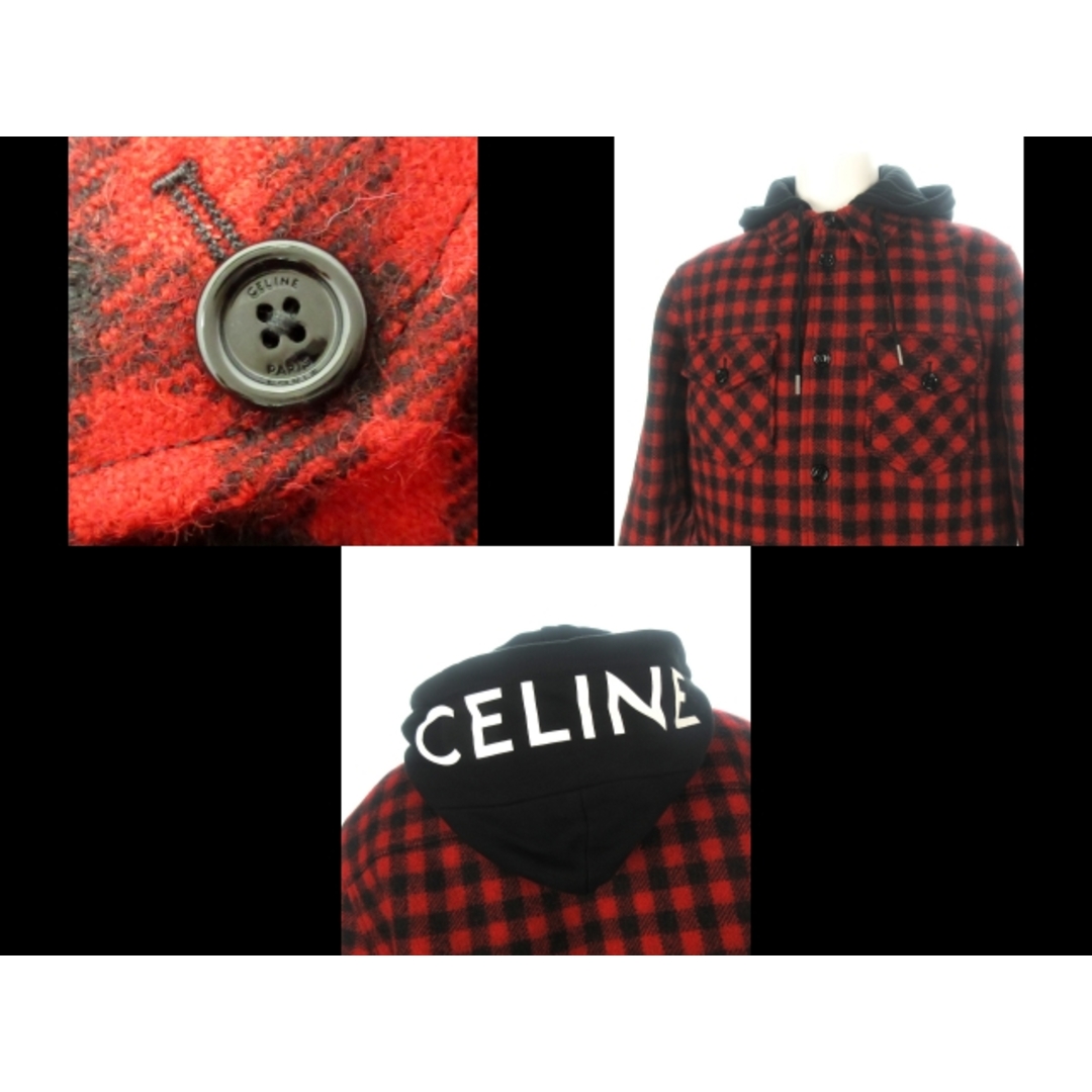 celine(セリーヌ)のCELINE(セリーヌ) ブルゾン サイズ44 M メンズ 2W68A000O 黒×レッド ギンガムチェック/中綿 メンズのジャケット/アウター(ブルゾン)の商品写真