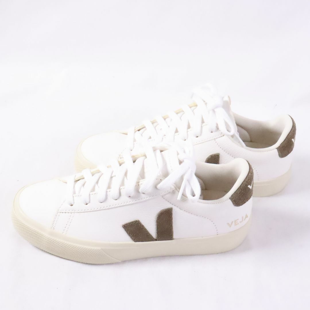 VEJA(ヴェジャ)のVEJA ヴェジャ　カンボ　クロム　フリー　レザー　スニーカー　白　カーキ　22.5 レディースの靴/シューズ(スニーカー)の商品写真