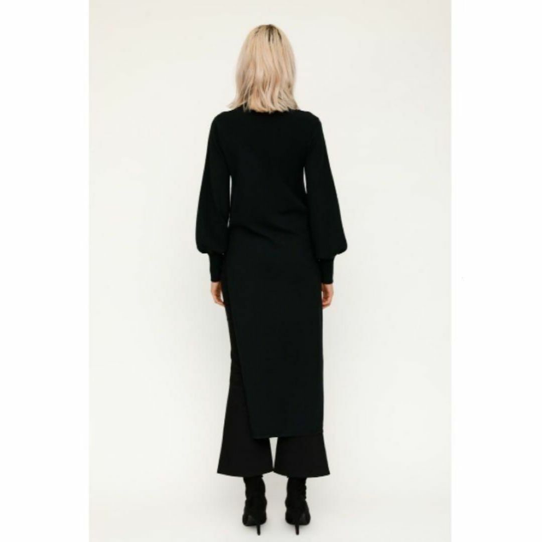 SLY(スライ)のSLY ASYMMETRY H/N LONG ハイネックニットトップス スリット レディースのワンピース(ロングワンピース/マキシワンピース)の商品写真