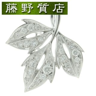 ミキモト(MIKIMOTO)の (新品仕上げ済) ミキモト MIKIMOTO ダイヤ ブローチ ペンダントトップ K18 WG × ダイヤモンド 0.29ct リーフ 8525(ブローチ/コサージュ)