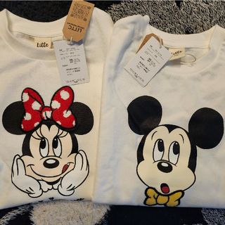 ディズニー(Disney)の新品　しまむら　リトシー　ミッキーマウス&ミニーマウス　Tシャツ(Tシャツ/カットソー)