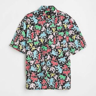 エイチアンドエム(H&M)のH&M Keithharing キースヘリング キース 総柄 シャツ S(シャツ)