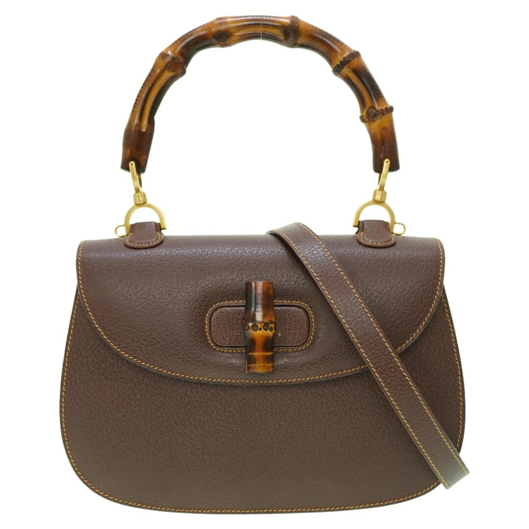 GUCCI グッチ バンブー ハンドバッグ ダークブラウン レザー GUCCI グッチ バンブー ハンドバッグ ダークブラウン レザー