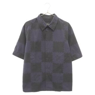 ルイヴィトン(LOUIS VUITTON)のLOUIS VUITTON ルイヴィトン 22SS ×NIGO Damier Shirt 1A9GXX ×ニゴー ダミエシャツ 半袖シャツ ブルー/ブラック(シャツ)