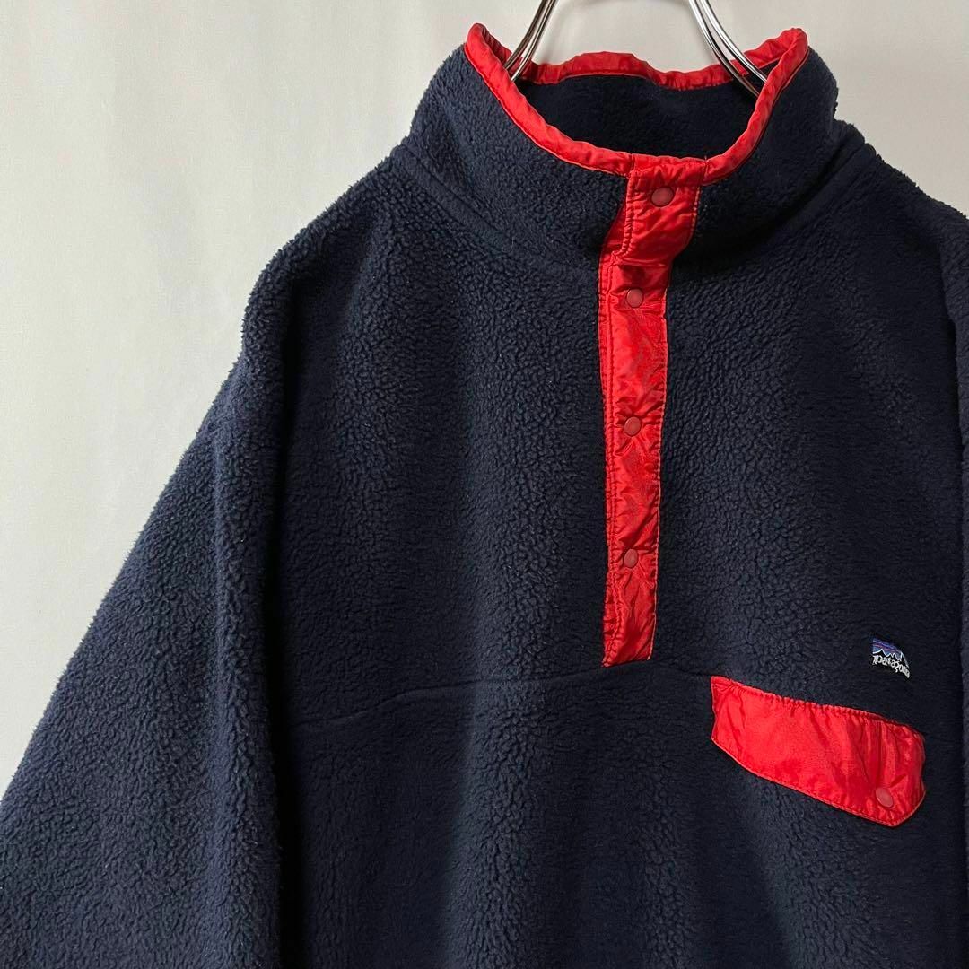 patagonia(パタゴニア)のカナダ製　パタゴニア　シンチラ　スナップT フリースジャケット　L ネイビー メンズのジャケット/アウター(ブルゾン)の商品写真