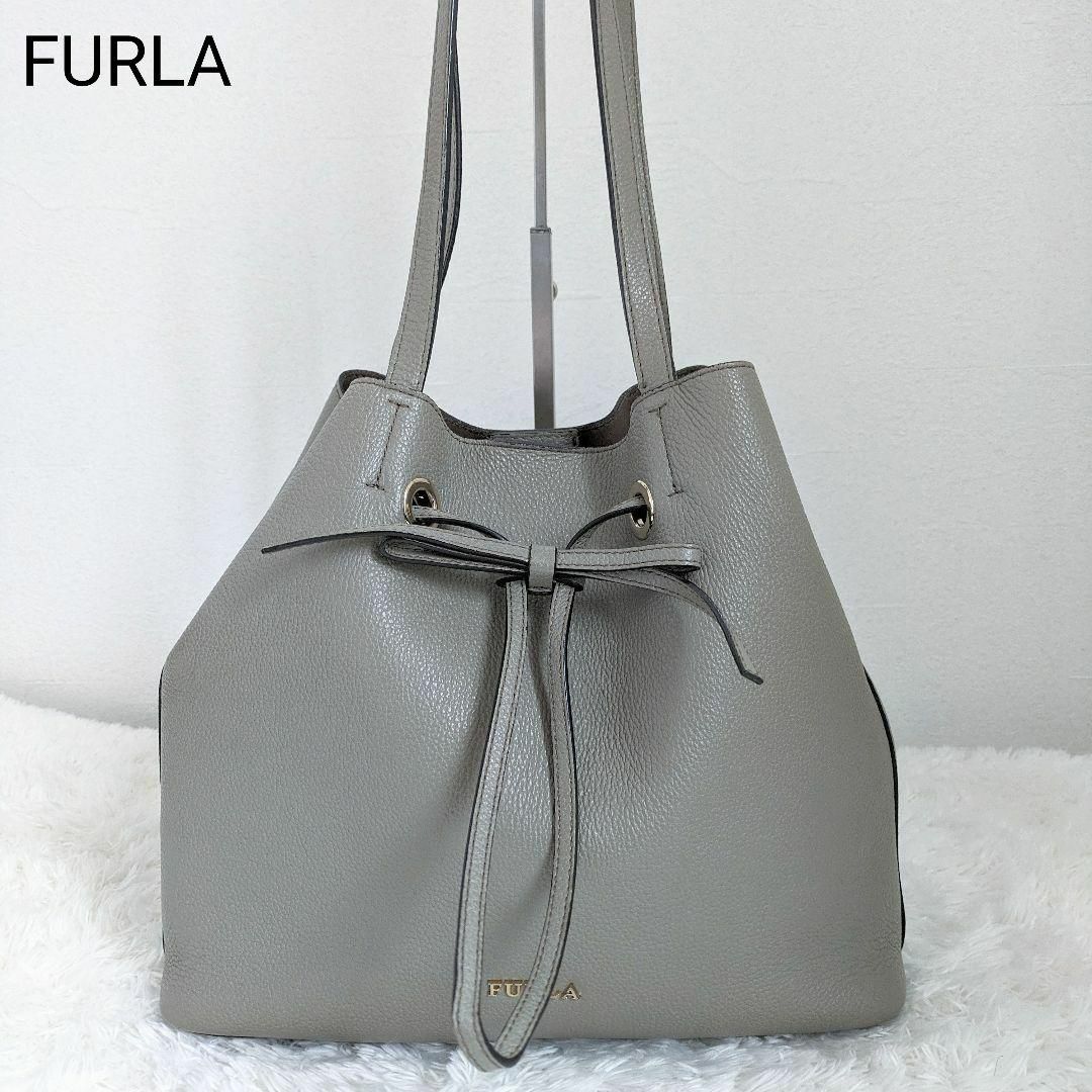 Furla - 美品✨フルラ コスタンザ A4 トートバッグ 巾着 グレージュ
