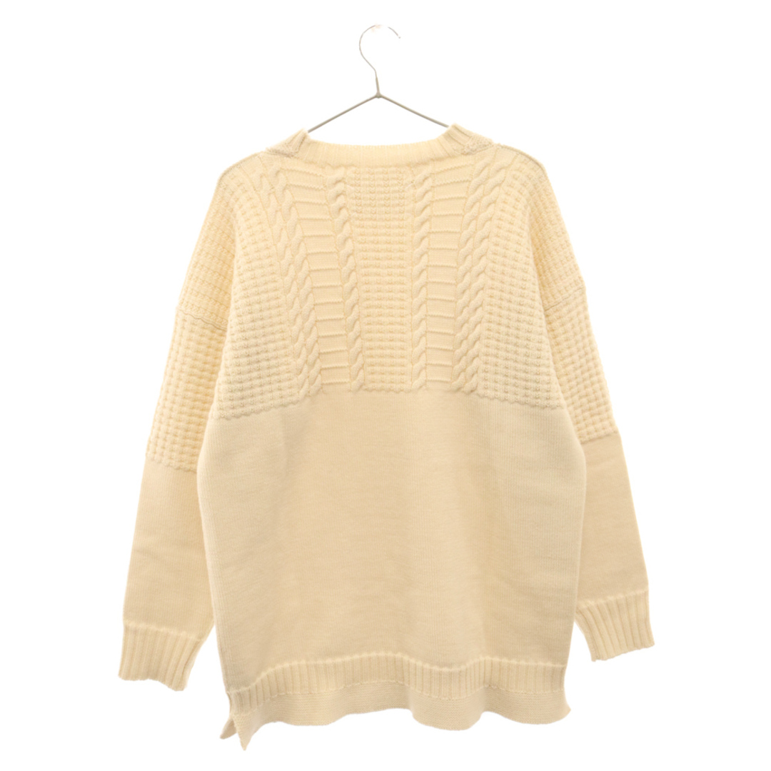 Maison Martin Margiela(マルタンマルジェラ)のMaison Margiela メゾンマルジェラ 22SS CABLE KNIT WOOL SWEATER デザイン切り替え ウール クルーネックスニット セーター アイボリー S30GP0336 S17911 メンズのトップス(ニット/セーター)の商品写真