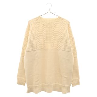 マルタンマルジェラ(Maison Martin Margiela)のMaison Margiela メゾンマルジェラ 22SS CABLE KNIT WOOL SWEATER デザイン切り替え ウール クルーネックスニット セーター アイボリー S30GP0336 S17911(ニット/セーター)