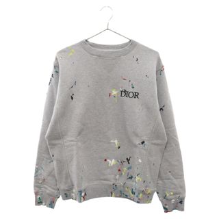 ディオール(Dior)のDIOR ディオール 21SS Oversized Dior Sweatshirt Cotton Fleece with Paint ペイントプリントコットンオーバーサイズスウェットシャツ トレーナー グレー 183J687 A0531(スウェット)