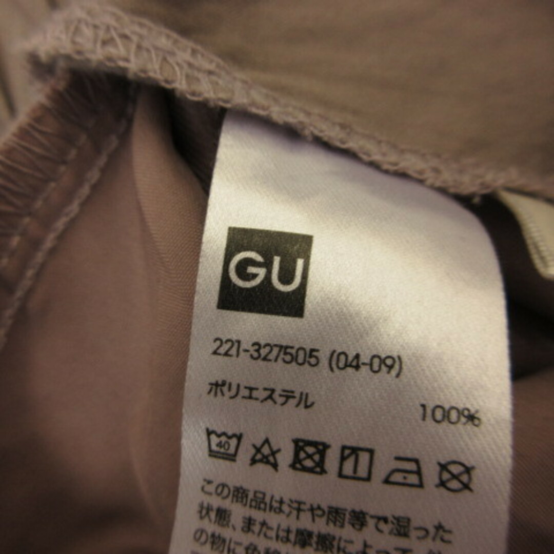 GU(ジーユー)のジーユー GU ベルトタックストレートパンツ ロング ハイウエスト 紫 L レディースのパンツ(その他)の商品写真