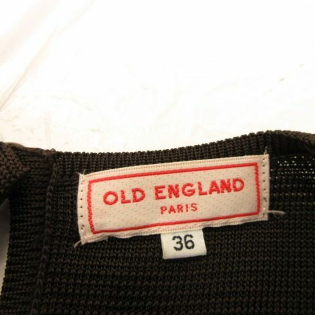 OLD ENGLAND(オールドイングランド)のオールドイングランド OLD ENGLAND カットソー ニット 半袖 茶 36 レディースのトップス(ニット/セーター)の商品写真