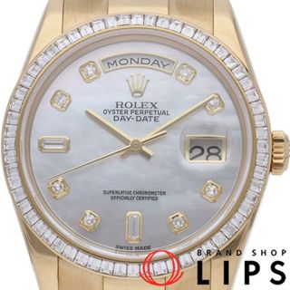 ロレックス(ROLEX)のロレックス デイデイト 36 バケット ダイヤベゼル シェル Day-Date 36 118398BR(P） 内外箱 修理書 K18YG メンズ時計 2000年 美品 【中古】(その他)