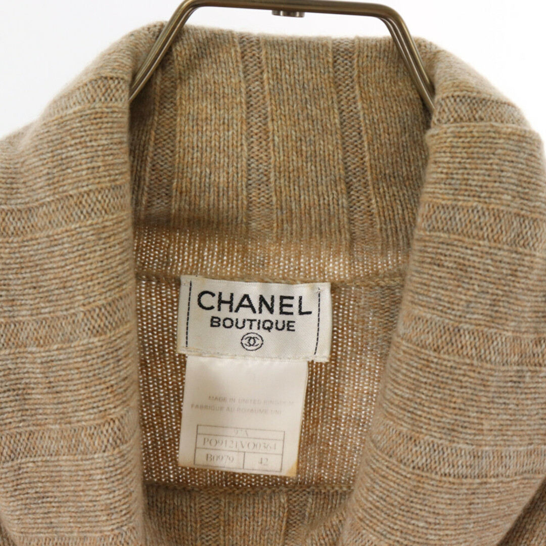 CHANEL(シャネル)のCHANEL シャネル 97A OLD オールド カシミヤニット ベスト付き ハイネックセーター レディース ベージュ レディースのトップス(カーディガン)の商品写真