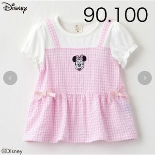 シマムラ(しまむら)の【新品】しまむら　ディズニー　ミニーちゃん　チュニック　Tシャツ　90 100(Tシャツ/カットソー)