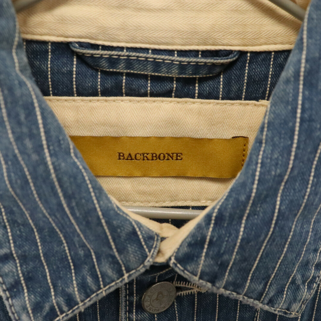 BACKBONE(バックボーン)のBACK BONE バックボーン 13SS ヒッコリー デニムオーバーオール サロペット&ヒッコリーデニムジャケット BB13SS-OA11/BB13SS-B12 インディゴ メンズのジャケット/アウター(Gジャン/デニムジャケット)の商品写真