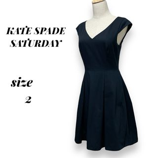 KATE SPADE SATURDAY - ケイト・スペード サタデー ひざ丈ワンピース 2(M相当)ブラック 黒