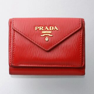 プラダ(PRADA)のK3247M プラダ ロゴ文字金具 ヴィテッロ ムーブ 本革 三つ折 ミニ 財布(財布)