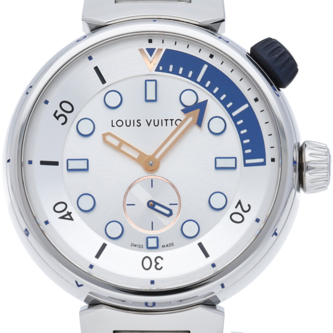 LOUIS VUITTON(ルイヴィトン)のルイ・ヴィトン タンブール ストリート ダイバー パシフィックホワイト 39.5mm ブレスレット仕様 Tambour Automatic Street Diver QA124/QA124Z 箱 保証書 SS メンズ時計 シルバー 仕上げ済 美品 【中古】 メンズの時計(その他)の商品写真