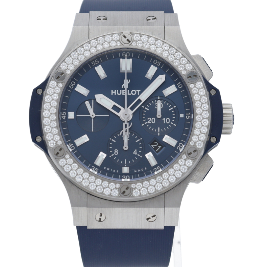 HUBLOT(ウブロ)のウブロ ビッグ バン スチール ブルー クロノグラフ 44mm ダイヤベゼル Big Bang Steel Blue 301.SX.7170.LR.1104 箱 保証書 SS/チタン/ラバー メンズ時計 ブルー 仕上げ済 美品 【中古】 メンズの時計(その他)の商品写真