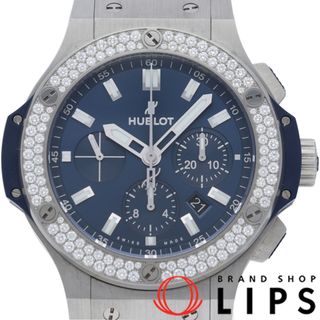 ウブロ(HUBLOT)のウブロ ビッグ バン スチール ブルー クロノグラフ 44mm ダイヤベゼル Big Bang Steel Blue 301.SX.7170.LR.1104 箱 保証書 SS/チタン/ラバー メンズ時計 ブルー 仕上げ済 美品 【中古】(その他)