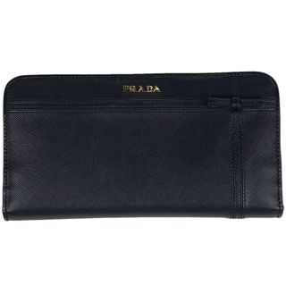 プラダ(PRADA)のプラダ ロゴ 二つ折り 長財布 レディース 【中古】(財布)